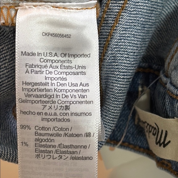 Madewell The Perfect Vintage Jean Blue Ankle Cropped Raw Hem Size 28 - Picture 10 of 11